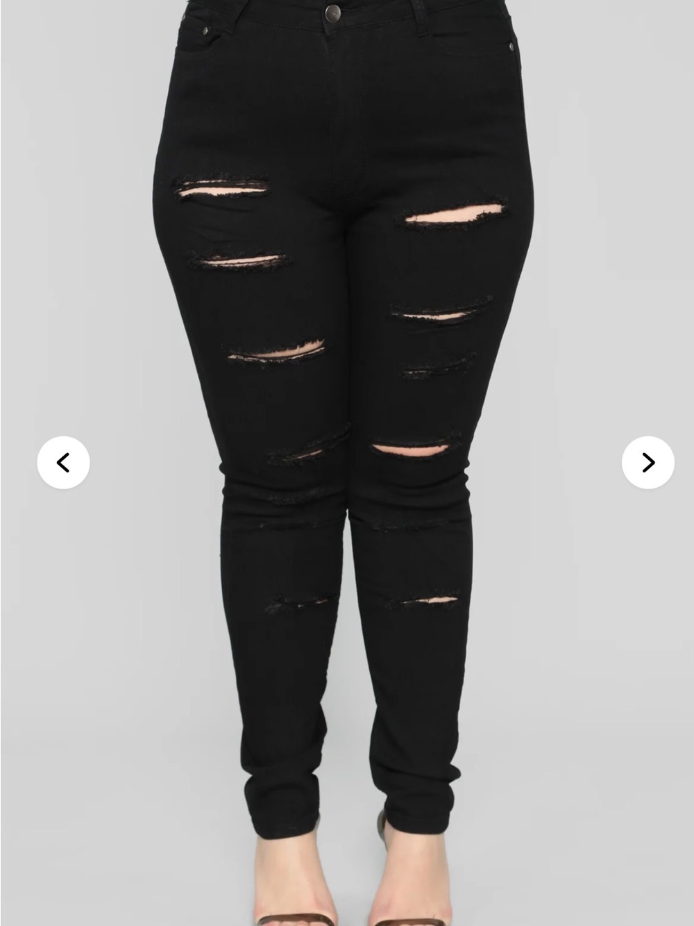 Fashion Nova Black Distressed Skinny Jeans
